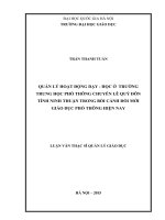 Quản lý hoạt động dạy   học ở trường trung học phổ thông chuyên lê quý đôn tỉnh ninh thuận trong bối cảnh đổi mới giáo dục phổ thông hiện nay 