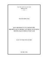 Quy chế pháp lý của thành viên hội đồng quản trị độc lập trong ngân hàng thương mại cổ phần ở việt nam