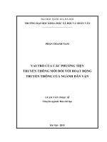 Vai trò của các phương tiện truyền thông mới đối với hoạt động truyền thông của ngành dân vận