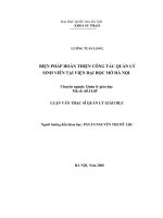 Biện pháp hoàn thiện công tác quản lý sinh viên tại viện đại học mở hà nội 
