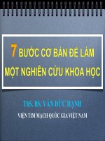 Các bước tiến hành một nghiên cứu y học 
