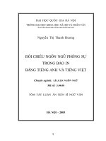 Đối chiếu ngôn ngữ phóng sự trong báo in bằng tiếng Anh và tiếng Việt