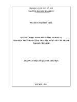 Quản lý hoạt động bồi dưỡng nghiệp vụ cho hiệu trưởng trường tiểu học quận gò vấp, thành phố hồ chí minh 