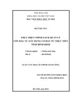 Thực hiện chính sách quản lý vốn đầu tư xây dựng cơ bản từ thực tiển tỉnh bình định