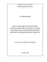 Quản lý hoạt động tổ chuyên môn ở trường trung học cơ sở châu văn liêm, quận phú nhuận, thành phố hồ chí minh trong bối cảnh đổi mới giáo dục hiện nay 