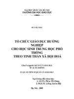 Tổ chức giáo dục hướng nghiệp cho học sinh trung học phổ thông theo tinh thần xã hội hóa 