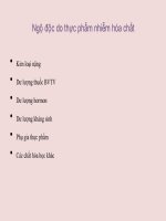 NGỘ ĐỘC THỰC PHẨM DOTHUỐC BẢO VỆ THỰC VẬT