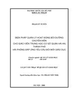 Biện pháp quản lý hoạt động bồi dưỡng chuyên môn cho giáo viên trung học cơ sở quận hải an, thành phố hải phòng đáp ứng yêu cầu đổi mới giáo dục 