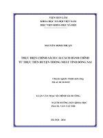 Thực hiện Chính sách cải cách hành chính từ thực tiễn huyện Thống Nhất, tỉnh Đồng Nai