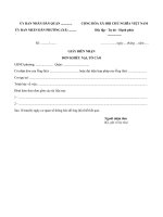 Mẫu giấy biên nhận đơn khiếu nại, tố cáo