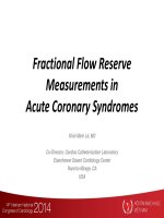 Đo dự trữ lưu lượng vành trong hội chứng vành cấp có lợi gì không 
