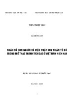 Nhân tố con người và việc phát huy nhân tố đó trong thể thao thành tích cao ở việt nam hiện nay 