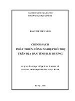 Chính sách phát triển công nghiệp hỗ trợ trên địa bàn tỉnh Hải Dương