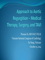 Với người hở van động mạch chủ  phẫu thuật thay van, thay van qua da hay điều trị nội khoa 