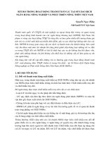 Rủi ro trong hoạt động thanh toán LC tại Sở giao dịch Agribank