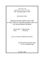 Chính sách phát triển giảng viên từ thực tiễn các trường đại học công lập tại thành phố hồ chí minh