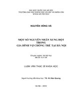 Một số nguyên nhân xung đột trong gia đình vợ chồng trẻ tại hà nội 