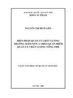 Biện pháp quản lý chất lượng trường mầm non a theo quan điểm quản lý chất lượng tổng thể 