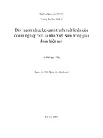 Đẩy mạnh năng lực cạnh tranh xuất khẩu của doanh nghiệp vừa và nhỏ việt nam trong giai đoạn hiện nay 