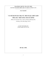 Vấn đề buôn bán phụ nữ, trẻ em qua biên giới phía bắc trên sóng truyền hình (khảo sát trên kênh VTV1, ANTV và đài PT TH lạng sơn, từ tháng 5 2014 đến tháng 5 2015) 