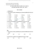 de thi mon tieng anh lop 10 ky thi olympic truyen thong 304