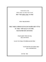 Thực hiện Chính sách giảm nghèo bền vững từ thực tiễn quận Tân Phú, thành phố Hồ Chí Minh