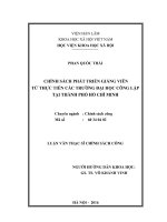 Chính sách phát triển giảng viên từ thực tiễn các trường đại học công lập tại thành phố hồ chí minh 