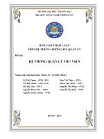 bài thảo luận hệ thống thông tin quản lý thư viện