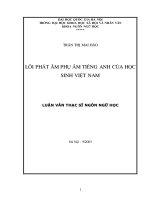 Lỗi phát âm phụ âm tiếng Anh của học sinh Việt Nam