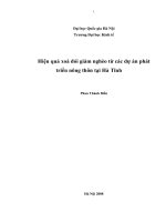 Hiệu quả xóa đói giảm nghèo từ các dự án phát triển nông thôn tại hà tĩnh 