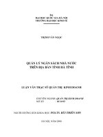 Quản lý ngân sách nhà nước trên địa bàn tỉnh hà tĩnh 