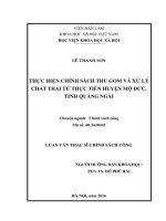 Thực hiện chính sách thu gom và xử lý chất thải từ thực tiễn huyện Mộ Đức, tỉnh Quảng Ngãi
