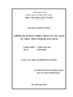 Chính sách phát triển nhân lực du lịch từ thực tiễn tỉnh Quảng Ngãi