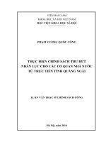 Thực hiện chính sách thu hút nhân lực cho các cơ quan nhà nước từ thực tiễn tỉnh quảng ngãi