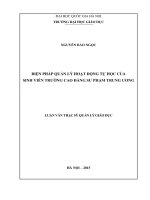 Biện pháp quản lý hoạt động tự học của sinh viên trường cao đẳng sư phạm trung ương 