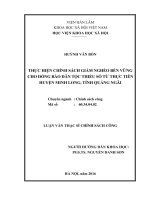 Thực hiện chính sách giảm nghèo bền vững cho đồng bào dân tộc thiểu số từ thực tiễn huyện Minh Long, tỉnh Quảng Ngãi