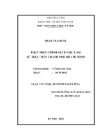 Thực hiện chính sách việc làm từ thực tiễn Thành phố Hồ Chí Minh