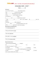 Bài tập tiếng Anh lớp 6 Thí điểm Unit 7