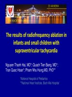 Hiệu quả điều trị tim nhanh trên thất bằng năng lượng có tần số radio ở trẻ nhỏ cân 