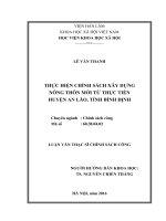 Thực hiện chính sách xây dựng nông thôn mới từ thực tiễn huyện An Lão, tỉnh Bình Định