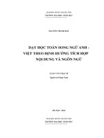 Dạy học toán song ngữ anh việt theo định hướng tích hợp nội dung và ngôn ngữ 