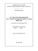 Sự chuyển đổi thi pháp từ ca dao cổ truyền đến ca dao hiện đại trên tư liệu ca dao trữ tình người việt 