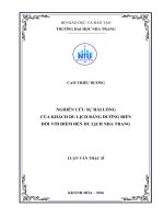 Nghiên cứu sự hài lòng của khách du lịch bằng đường biển đối với điểm đến du lịch nha trang 