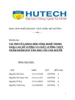 VAI TRÒ CỦA KHOA HỌC CÔNG NGHỆ TRONG NÂNG CAO SỐ LƯỢNG VÀ CHẤT LƯỢNG THỰC PHẨM NHẰM ĐÁP ỨNG NHU CẦU CON NGƯỜI