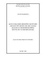Quản lý hoạt động bồi dưỡng chuyên môn cho giáo viên trường tiểu học nam hải quận hải an, thành phố hải phòng đáp ứng yêu cầu đổi mới giáo dục 
