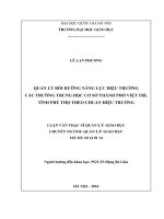 Quản lý bồi dưỡng năng lực hiệu trưởng trường trung học cơ sở thành phố việt trì, tỉnh phú thọ theo chuẩn nghề nghiệp 
