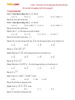 101 câu hỏi trắc nghiệm giải tích lớp 12 chương 2