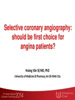 Chụp chọn lọc động mạch vành  có nên là lựa chọn đầu tiên ở người đau thắt ngực  