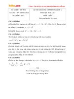 Đề thi học sinh giỏi cấp trường môn Toán lớp 12 trường THPT Hồng Lĩnh, Hà Tĩnh năm học 2016 - 2017