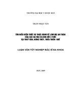 Tìm hiểu kiến thức và thực hành về làm mẹ an toàn của các bà mẹ có con dưới 3 tuổi tại xã Thuỷ Vân, huyện Hương Thủy, Thừa Thiên  Huế
